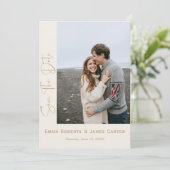 Cream Boho Arch Foto Save the Date Karte (Stehend Vorderseite)