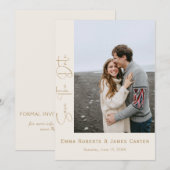 Cream Boho Arch Foto Save the Date Karte (Vorne/Hinten)