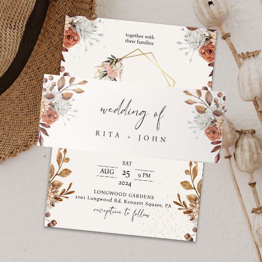 Cream Boho Black and White Wedding Einladungsbanderole