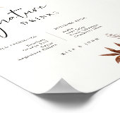 Cream Boho Blumengetränke Bar Signature Wedding Poster (Ecke)