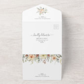 Cream Boho Christmas QR Code Winter Floral Wedding All In One Einladung (Außenbereich)