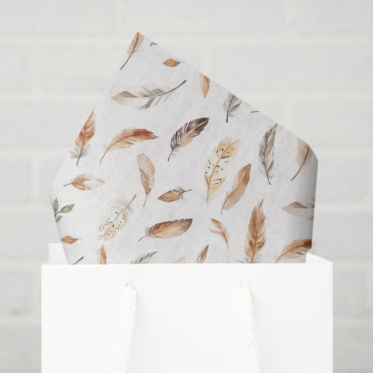 Cream Boho Federn Geburtstag Seidenpapier (Geschenktüte)