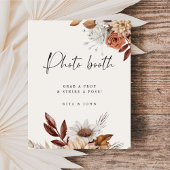 Cream Boho Foto Booth Wedding Sign Poster