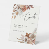 Cream Boho Gents Bad Wedding Sign Sockelschild (Vorderseite)