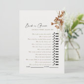 Cream Boho Guess, der sagte, es Duschspiel Einladung (Stehend Vorderseite)