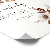 Cream Boho Hochzeit zu haben und zu trinken Zeiche Poster (Ecke)