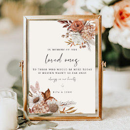 Cream Boho in Love Memory Wedding Sign Poster