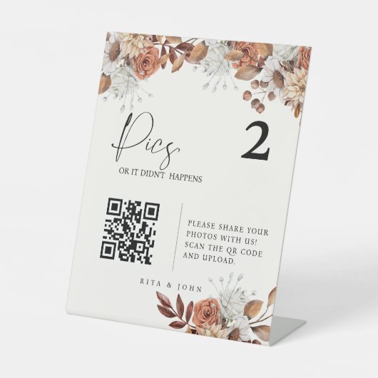 Cream Boho Pics oder passte nicht zur Seatekarte Sockelschild (Vorderseite)