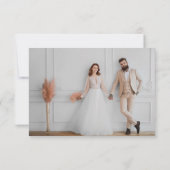 Cream Boho Simple Calligraphy Foto Wedding Dankeskarte (Rückseite)