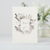 Cream Boho Wildlflower Babydusche Vielen Dank Dankeskarte (Stehend Vorderseite)