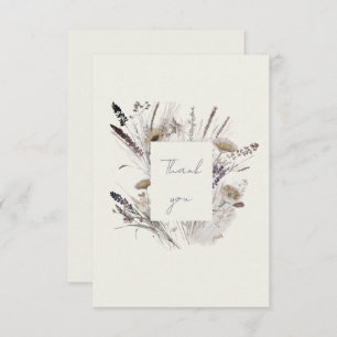 Cream Boho Wildlflower Babydusche Vielen Dank Dankeskarte