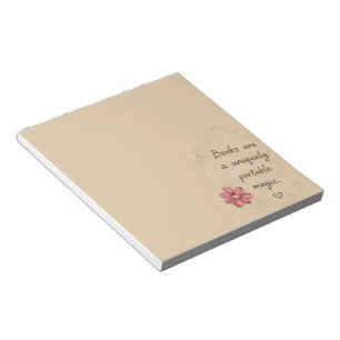 Cream Books Magische Rote Blume Notizblock