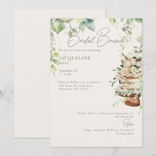 Cream Botanical Cake Hochzeitsbrunch Einladung