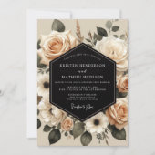 Cream Botanical Enchantment Wedding Einladung (Vorderseite)