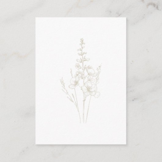 Cream Botanical Minimal Wedding Website QR Code  Begleitkarte (Rückseite)