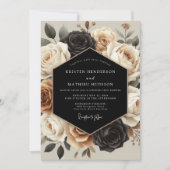 Cream Botanical Opulente Hochzeit Einladung (Vorderseite)