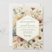 Cream Botanical Whimsy Hochzeit Einladung (Vorderseite)