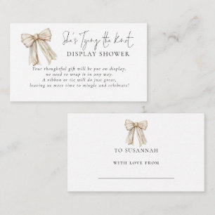 Cream Bow bindet die Knoten-Display-Dusche Begleitkarte