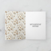 Cream Bow Heart Floral Valentine's Day Love Karte (Innenseite)