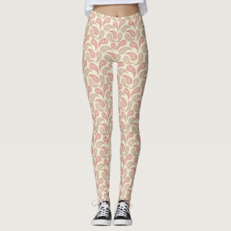 Cream-Brick Paisley Leggings