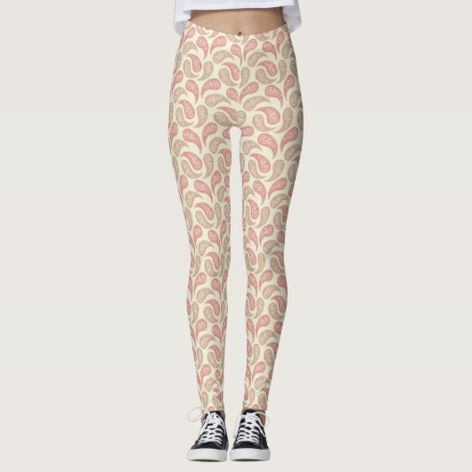 Cream-Brick Paisley Leggings (Vorderseite)