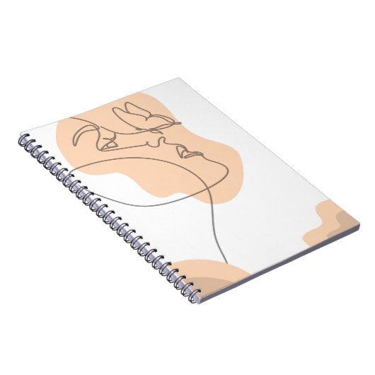 Cream Brown Abstrakt Spiral Foto Notebook Notizblock (Rechte Seite)