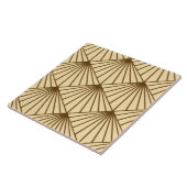 Cream & Brown Art Deco Lüftermuster Diamant Fliese (Seite)