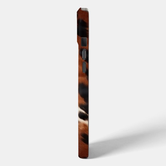 Cream Brown Black Cowhide Case-Mate iPhone Hülle (Rückseite / Links)