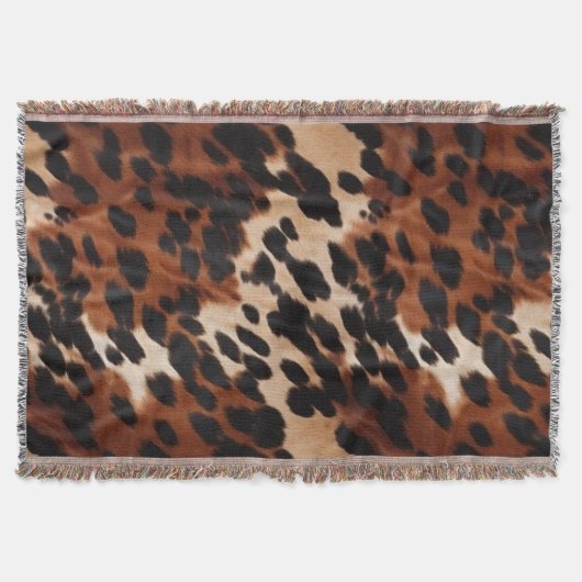 Cream Brown Black Cowhide Decke (Vorderseite)