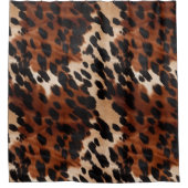 Cream Brown Black Cowhide Duschvorhang (Vorderseite)