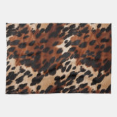 Cream Brown Black Cowhide Geschirrtuch (Horizontal)