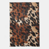 Cream Brown Black Cowhide Geschirrtuch (Vertikal)