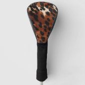 Cream Brown Black Cowhide Golf Headcover (Vorderseite)