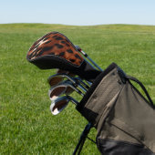 Cream Brown Black Cowhide Golf Headcover (In SItu)