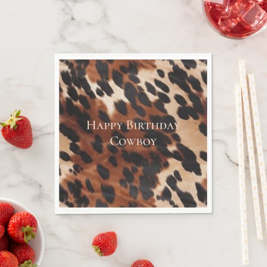 Cream Brown Black Cowhide Serviette (Beispiel)