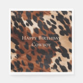 Cream Brown Black Cowhide Serviette (Vorderseite)