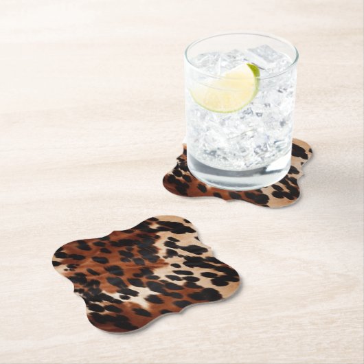 Cream Brown Black Cowhide Untersetzer (Vor Ort)