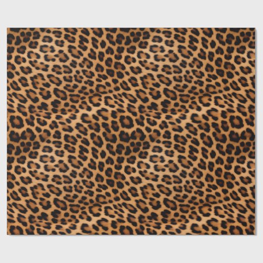 Cream Brown Black Leopard Cat Geschenkpapier (Flach)