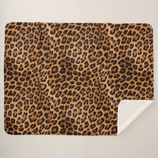 Cream Brown Black Leopard Cat Sherpadecke (Vorderseite (Horizontal))