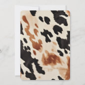 Cream Brown Black Western Cowhide Wedding Einladung (Rückseite)