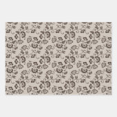 Cream Brown Blume Dots Dragonflies Geschenkpapier Set (Vorderseite)