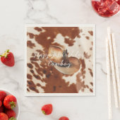 Cream Brown Cowhide Cowboy Hat Serviette (Beispiel)