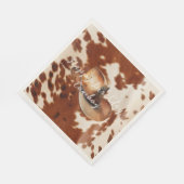 Cream Brown Cowhide Cowboy Hat Serviette (Ecke)