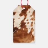 Cream Brown Cowhide Gold Tree Geschenkanhänger (Rückseite)