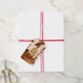 Cream Brown Cowhide Gold Tree Geschenkanhänger (Mit Garn)