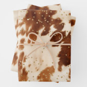 Cream Brown Cowhide Gold Tree Geschenkpapier Set (Beispiel)