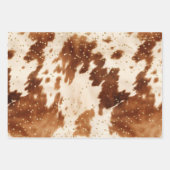 Cream Brown Cowhide Gold Tree Geschenkpapier Set (Vorderseite)