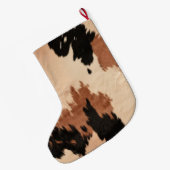 Cream Brown Cowhide Großer Weihnachtsstrumpf (Rückseite (Hängend))