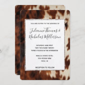 Cream Brown Cowhide Hochzeit Einladung (Vorne/Hinten)