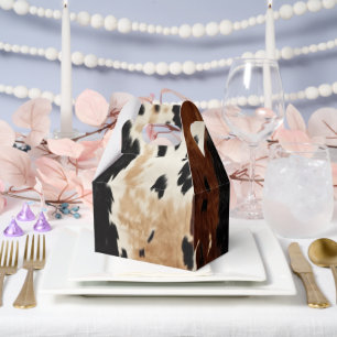 Cream Brown Cowhide Howdy Geschenkschachtel